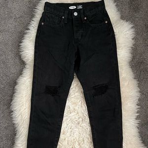 Old Navy Girls High Rise Black Straight Jeans